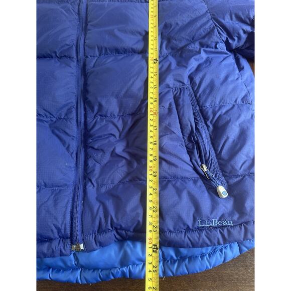 L.L. Bean Men's Med Down Filled Puffer Blue Reversable Parka Jacket - Picture 12 of 13